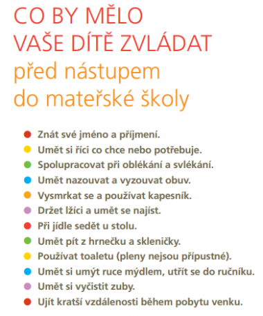 Poprvé v MŠ - co sebou?